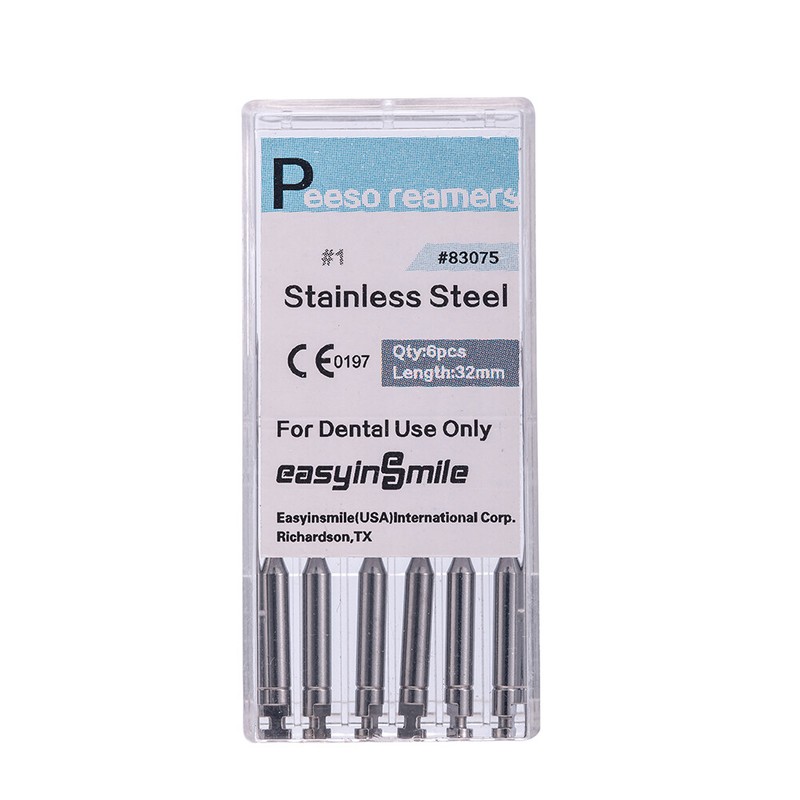 6PCS Dental Peeso Reamers /Glidden Gates Drills Stainless Steel Endo Burs #1-#6