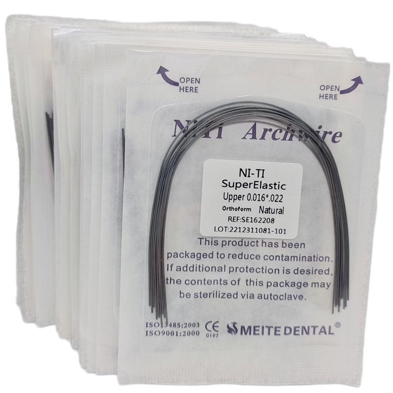 Dental Orthodontic Arch Wire Super Elastic Niti Round Rectangular Natural Form