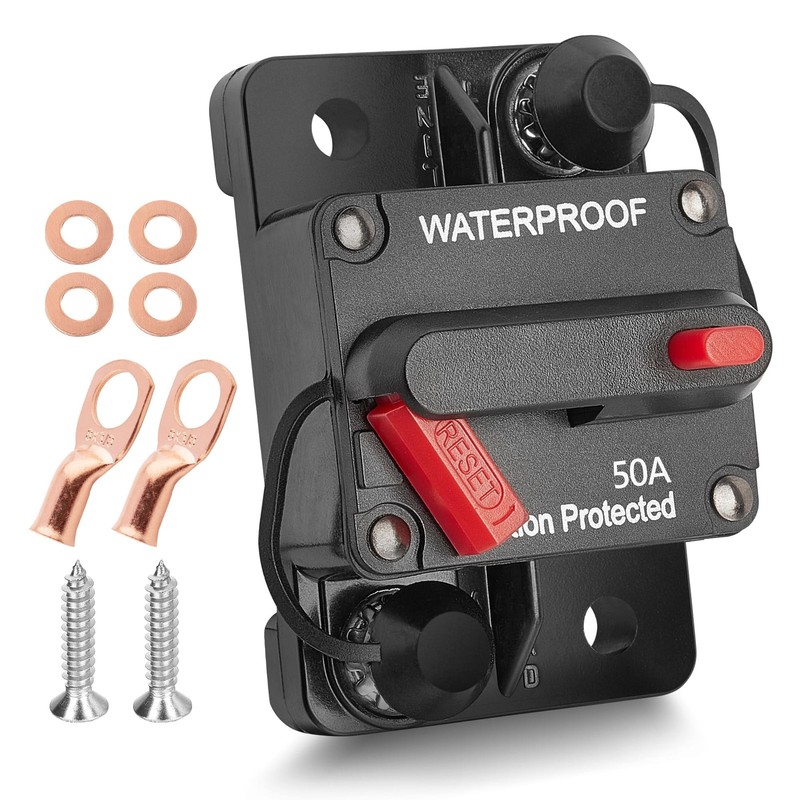 50A Amp Circuit Breaker for Boat Trolling Motor Marine ATV Vehicles Stereo Au…