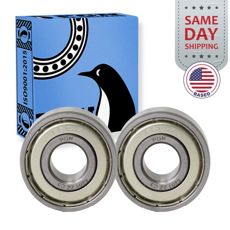 (2) 6201-ZZ Premium Metal Shield Ball Bearing C3 EMQ, 12x32x10, 6201 ZZ 6201z