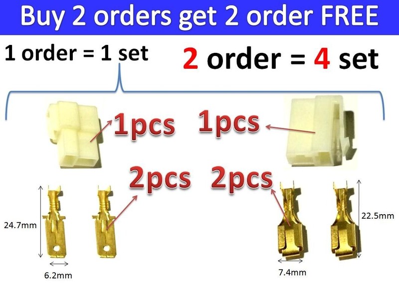 1 set 2 PIN WIRE CONNECTOR ELECTRICAL PLUG car truck motorcycle electronic volt