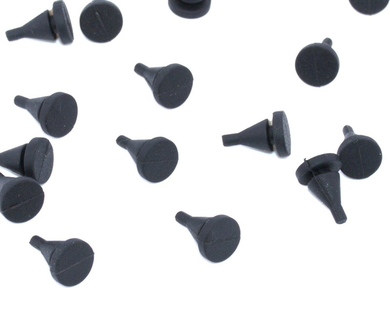 1/8″ x 5/16″ OD Ridged Rubber Feet for Electronics Push in Fits 1/16 Panels