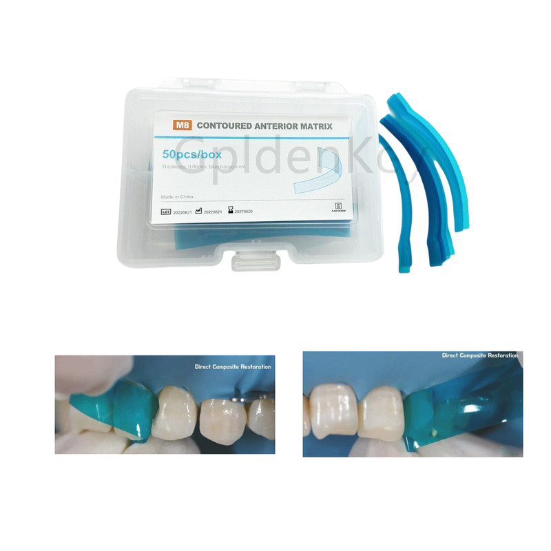 Dental Blue Strip Anterior Restoration Matrix Composite Resin Matrices 50Pcs/box