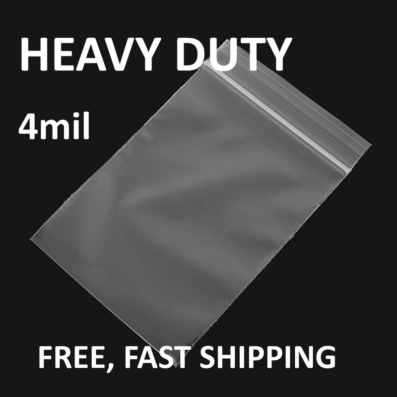 4″x6″ CLEAR 4MIL ZIP SEAL TOP LOCK BAGS POLY PLASTIC RECLOSABLE ZIPPER BAGGIES