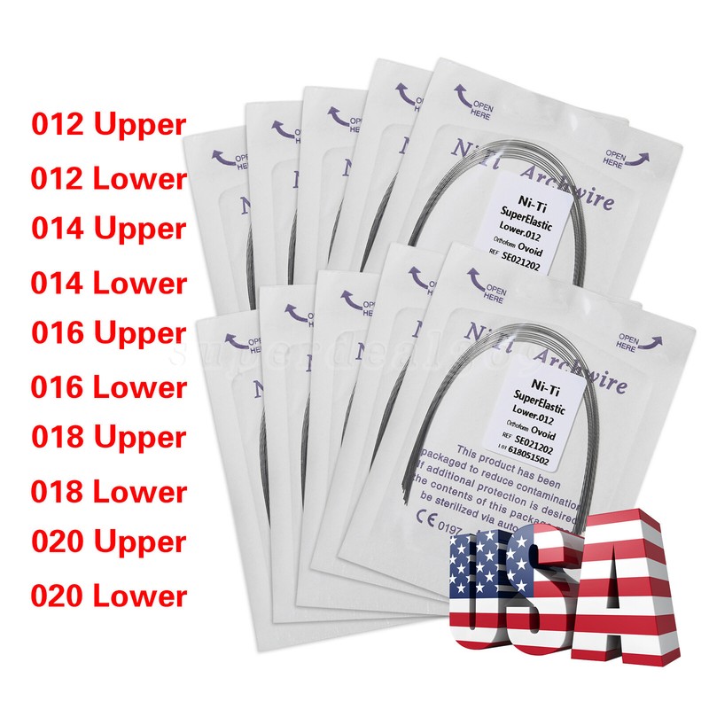 100pcs 10packs Dental Orthodontic Super Elastic Niti Arch Wire Round Ovoid Form gallery