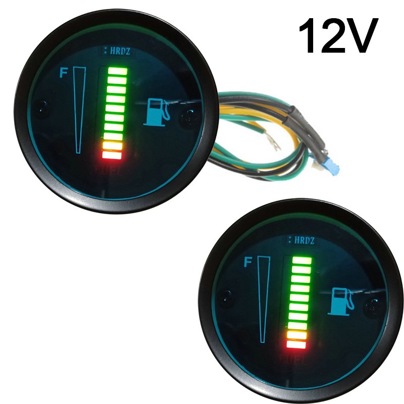 12V/24V Universal 52mm Car Motorcycle Fuel Level Meter Gauge 8 LED Li,USSSQH gallery