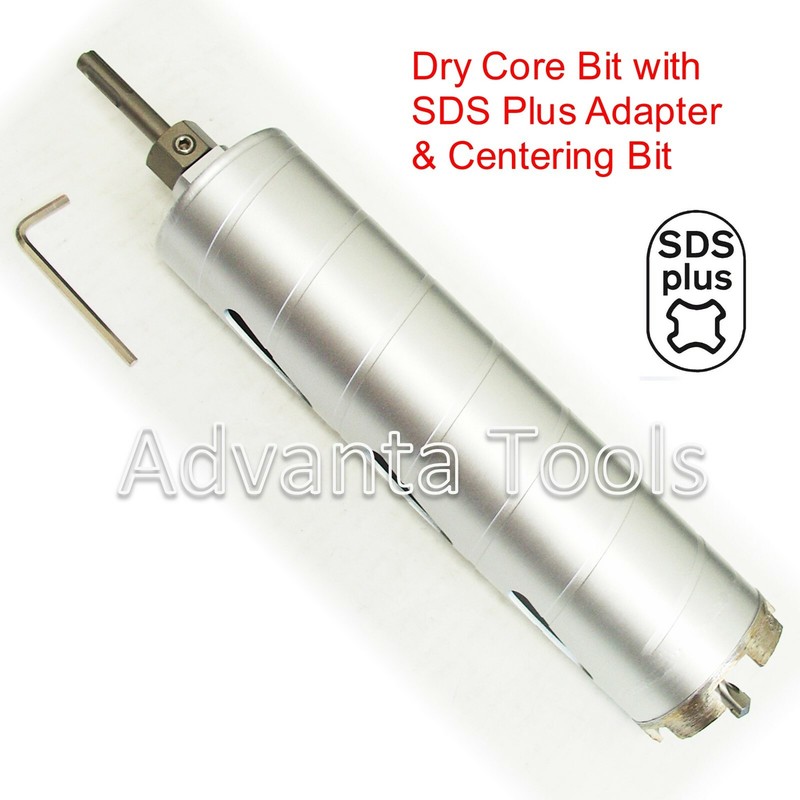 1-3/8″ Dry Diamond Core Bit for Concrete with SDS Plus Adapter & Pilot Drill Bit