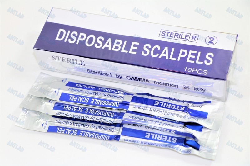 10 LOT STERILE DISPOSABLE SCALPELS #15 SINGLE USE - DENTAL,SURGICAL,DERMAPLANING gallery