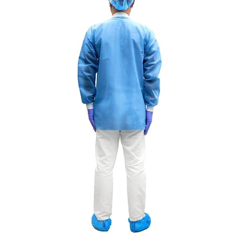 10-100Pcs Disposable Lab Jackets Unisex Hip-Length Lab Coats 45gsm (XL) gallery