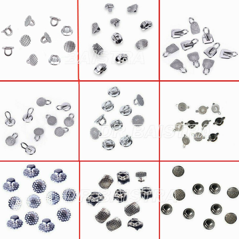 AZDENT Dental Orthodontic Lingual Buttons Bondable Round /Rectangular Base