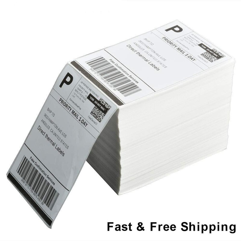 500-5000 4"x6" Fanfold Direct Thermal Shipping Labels for Zebra & Rollo Printers gallery