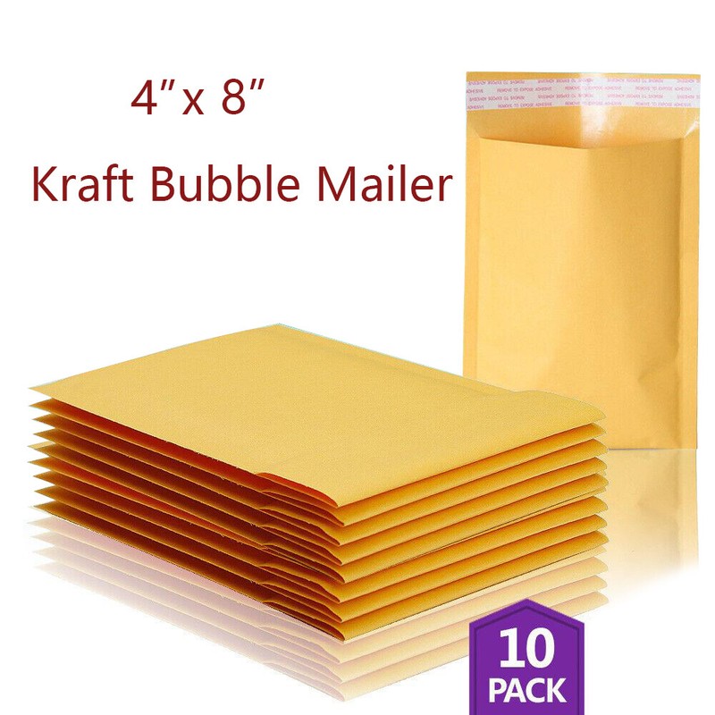 4×8″ (4×7″) Kraft Self Seal Bubble Mailer Padded Envelope Shipping Bag #000 100