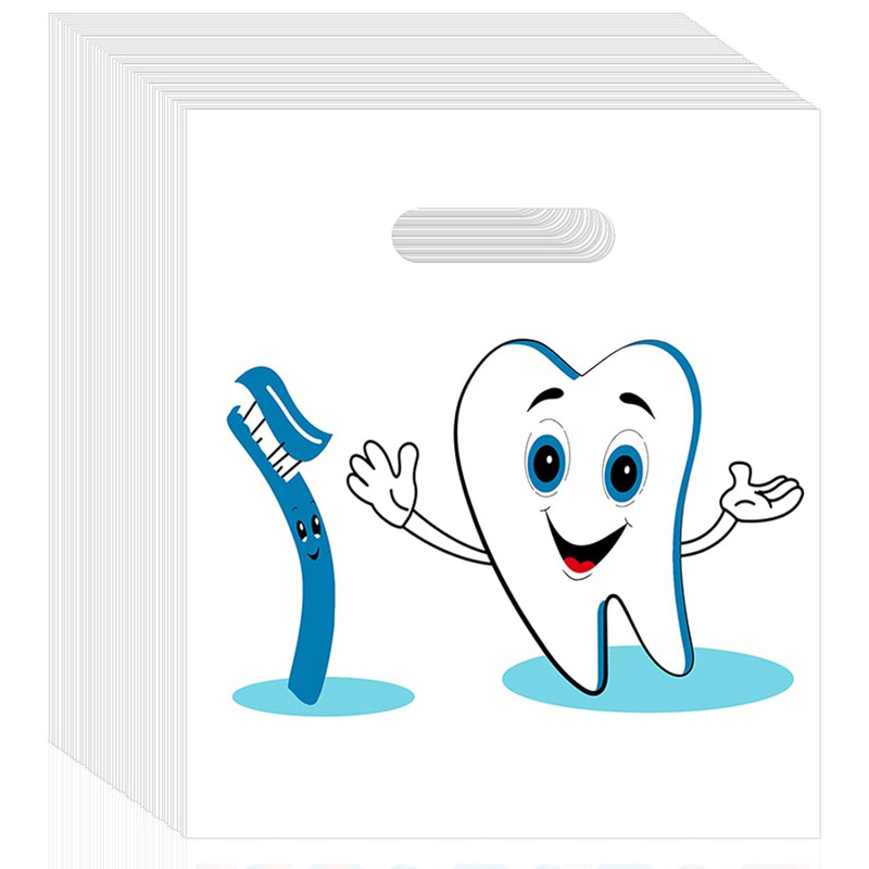 100 Pcs Dental Bags, 9 X 8 Inches Tooth Patient Care Goodie Bags, for Dental ... gallery
