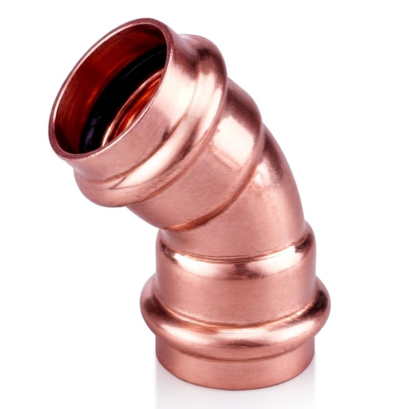 ROGVOC Copper Press Fitting 45 Degree Elbow Fittings, 5-Pcs 1 x 1 inch Heavy gallery