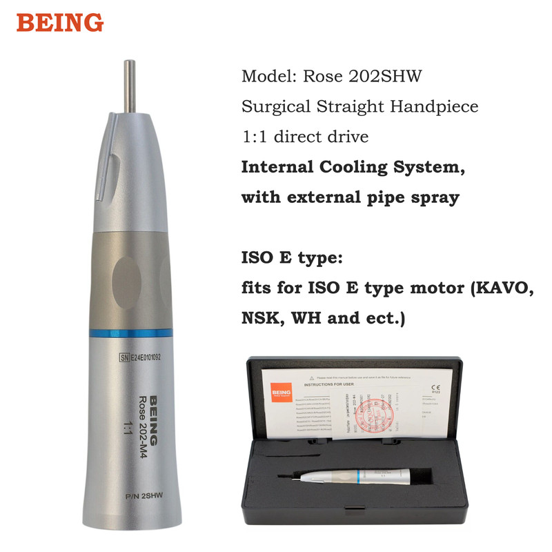 BEING Dental Surgical Handpiece 1:1 Straight 20:1 Implant Contra Angle Nose Cone gallery