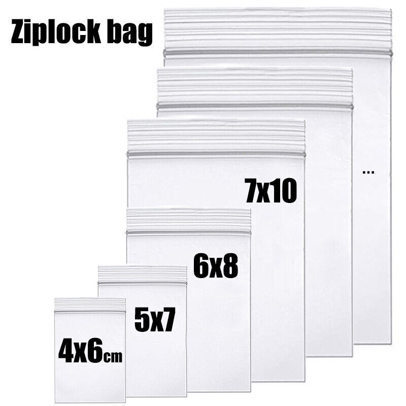 Clear Reclosable Seal Bag Plastic Poly Zipper Bags Zipper W/Hang Hole 2Mil gallery