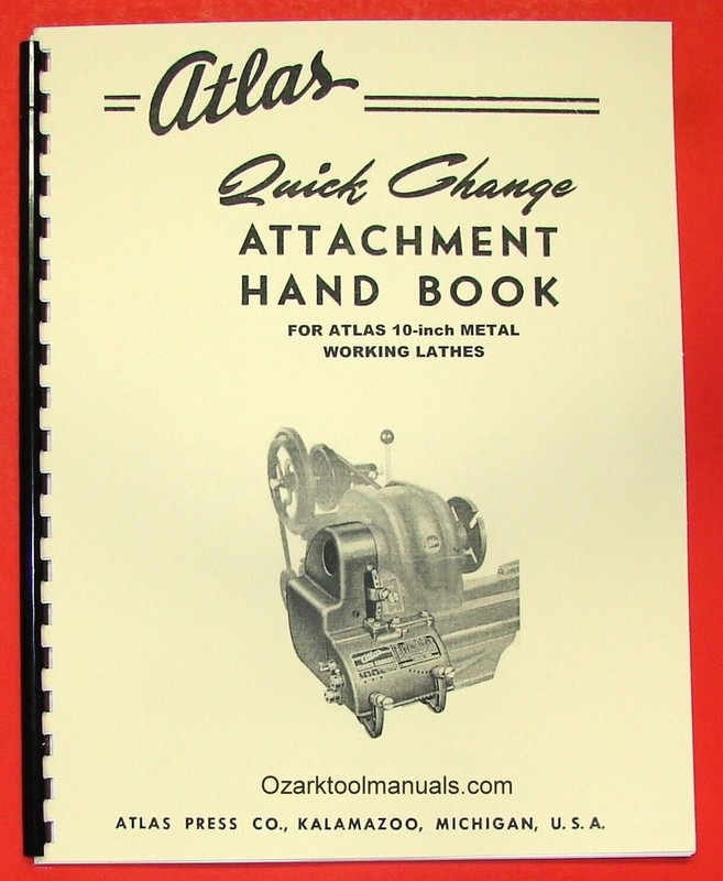 ATLAS Quick Gear Change Handbook for 10″ Metal Lathe Manual 0042
