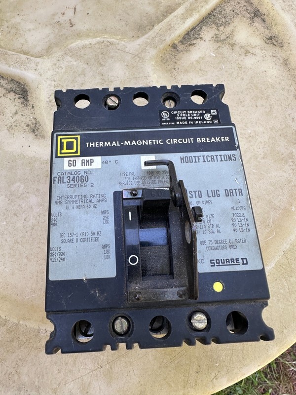 SQUARE D Thermal Magnetic Circuit Breaker FAL34060 60 Amp