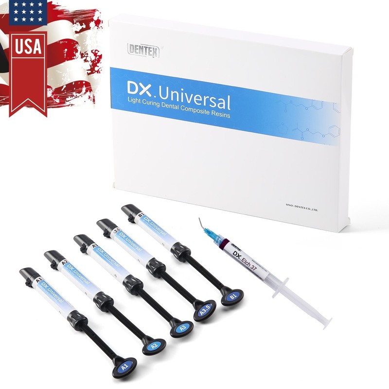 DENTEX Dental Light Cure Composite Resin Syringe Kit Shade A1 A2 A3 A3.5 B1 gallery