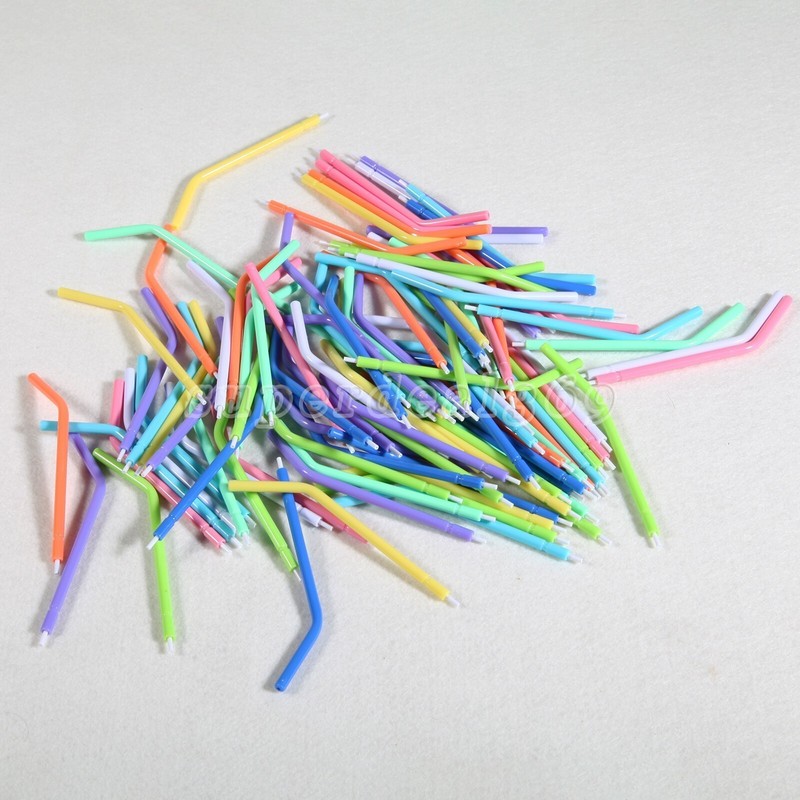 250 Pcs Dental Disposable Air Water Syringe Tips Rainbow Tubes 3 Way Spray USA gallery