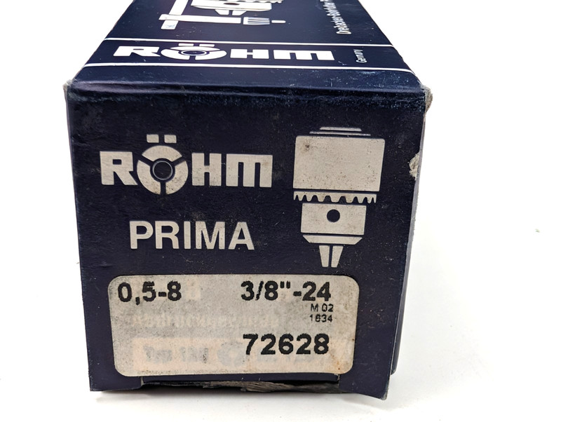 ROHM Prima Drill Chuck - 3/8"-24 #72628 - 0.5-8mm Cap - New - Made in Germany gallery
