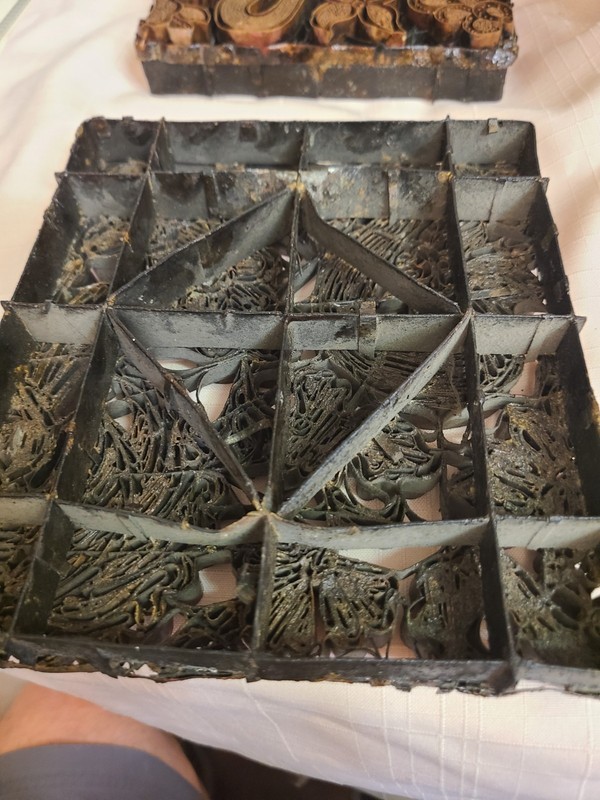 Vintage Copper Fabric Pattern Stamp Print Block 7 inches x 8 inches gallery