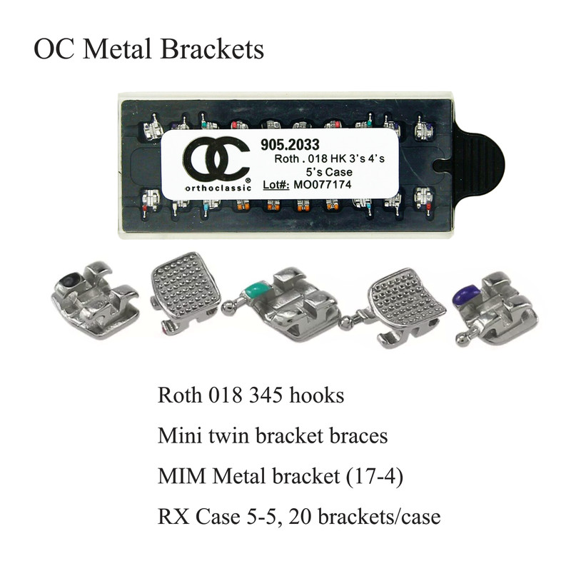 Dental Orthodontic Mini Brackets Metal Braces MIM ROTH MBT 018 022 345 Hooks