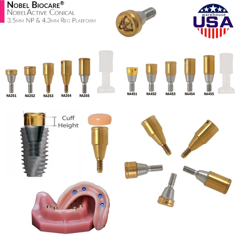 US Locator Abutment NP 3.5mm RP 4.3mm for Nobel Active Conical & Cap Inserts Kit gallery