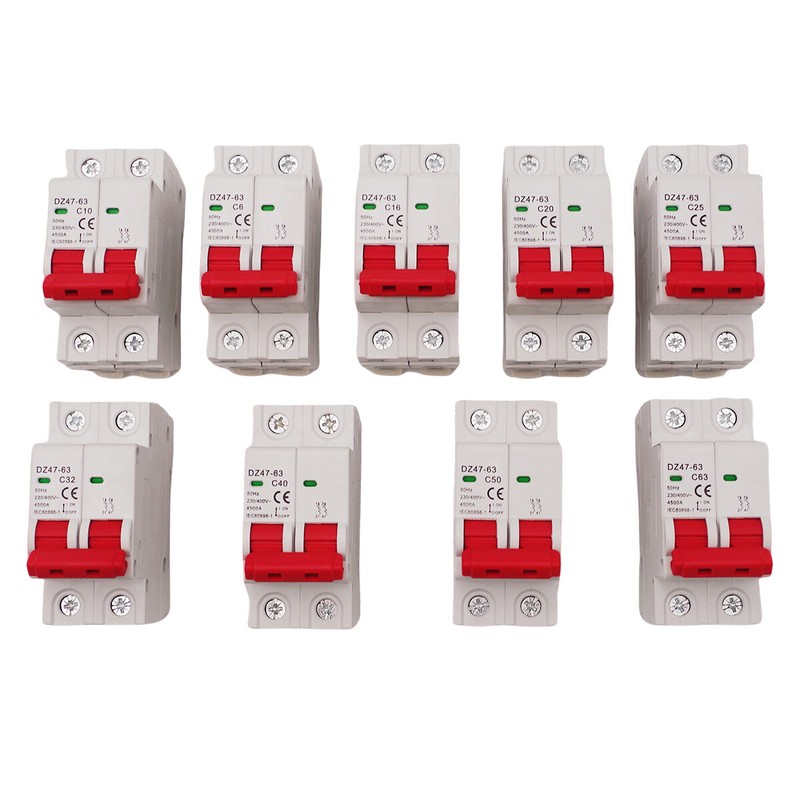 Universal Mini Circuit Breaker AC MCB 2P 4.5kA 6/10/16/25/32/40/50/63A Din Rail gallery