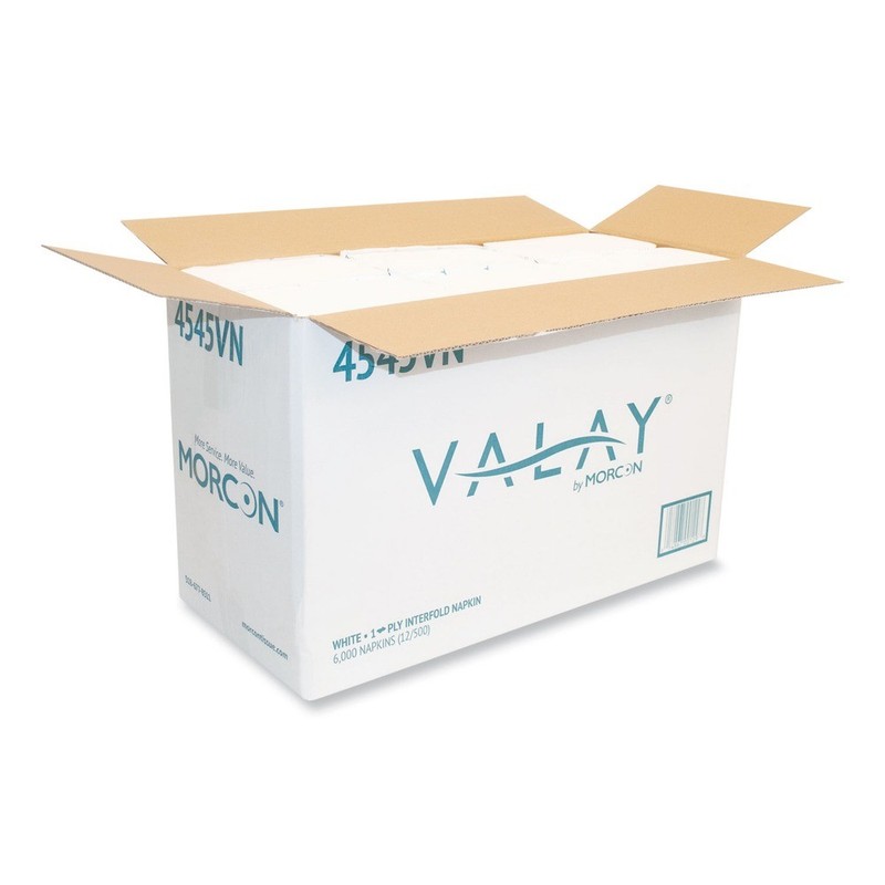 Morcon Paper 4545VN Valay 6.5" x 8.25" Interfolded Napkins - Wht (6,000/CT) New gallery