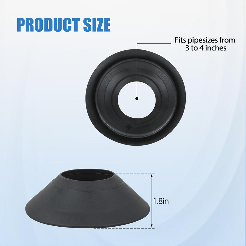 14137 Rain Collar 3"-4" for No-Calk Roof Flashings,Black (1 Pcs) gallery