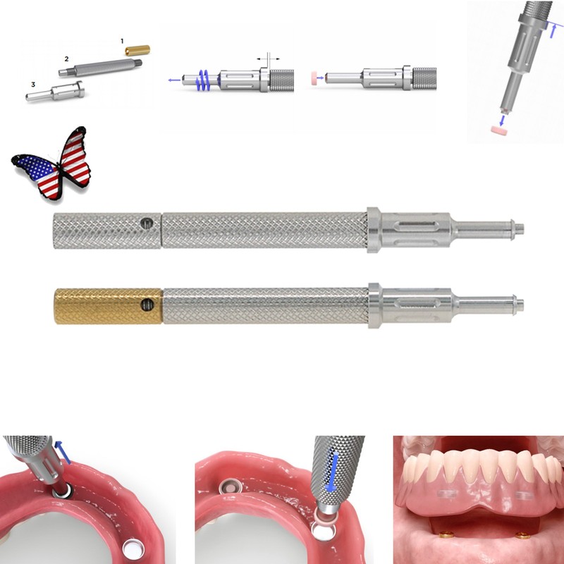 US Dental Locator Abutment Fits Zimmer TSV 3.5/4.5 NP/RP 1-5mm GH Internal Hex gallery