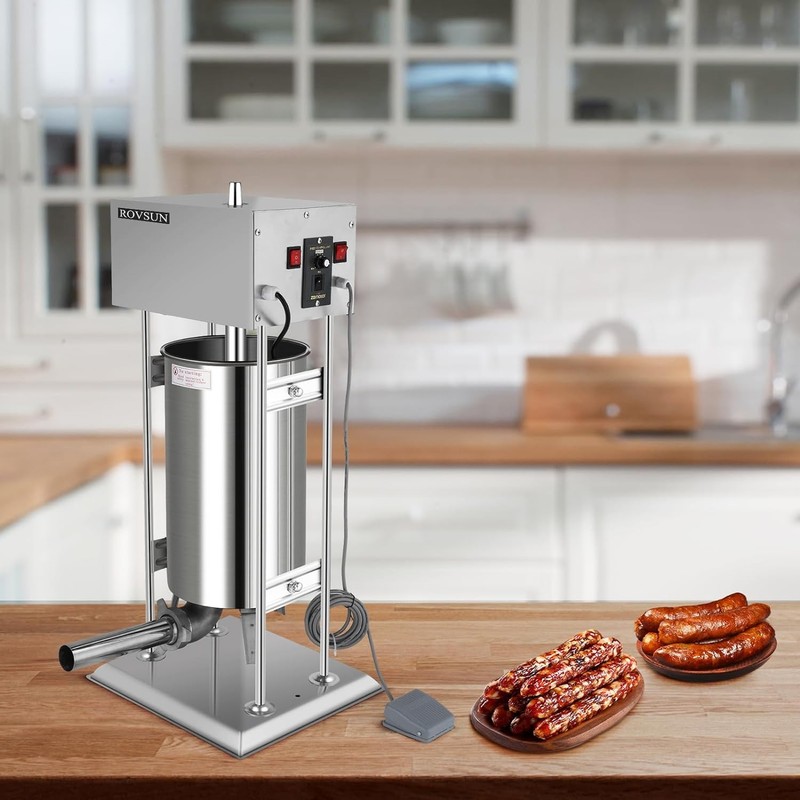 Vertical Electric Adjustable Speed Sausage Filler Stuffer, 15.4LBS/10L Capacity gallery