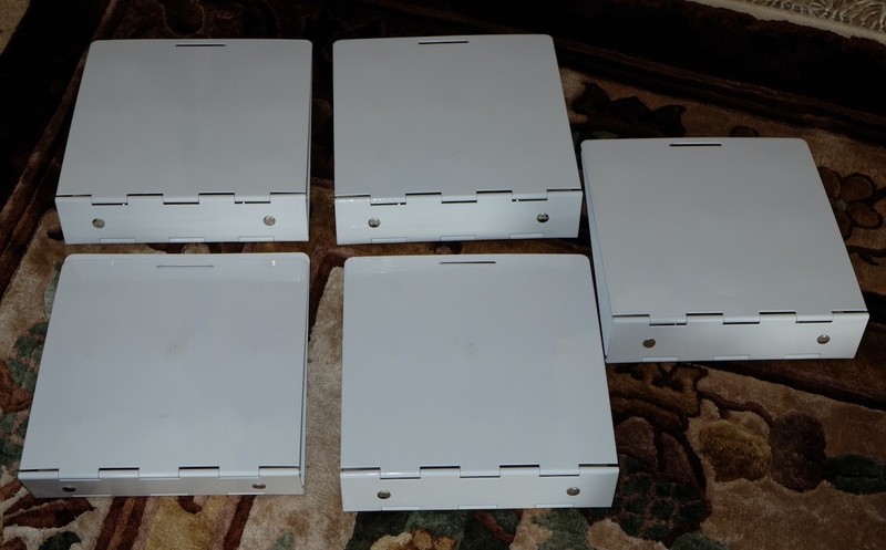Lot of Five 2-Ring Metal Binders--Interesting Industrial Modern Design gallery