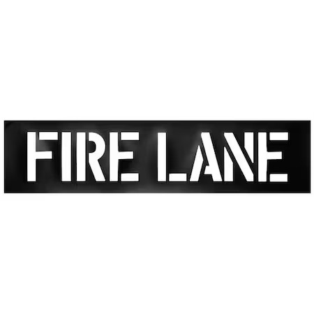Traffic Stencil, Message, Fire Lane, 12 In Character Height, Not Applicable