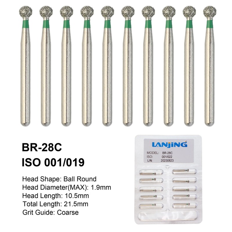 Dental Burs Diamond FG Round End Taper Football Flame Long Round Pear High Speed