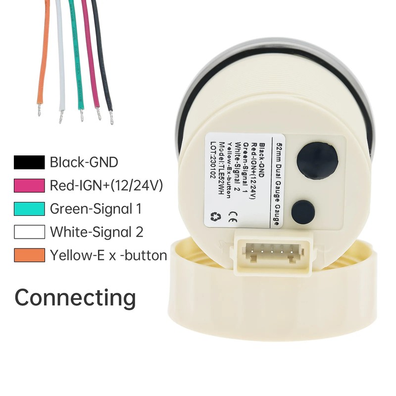 Digital 52mm 3-in-1 Gauge Water Waste Voltage Meter Sewage Sensor 12V 24V Level gallery