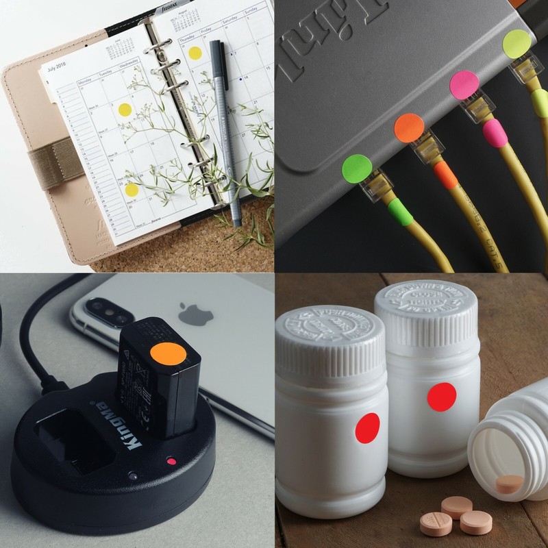 Dot Stickers Rolls Round Labels 1/2 inch Circles 13mm For Organizing 1080 Pack gallery