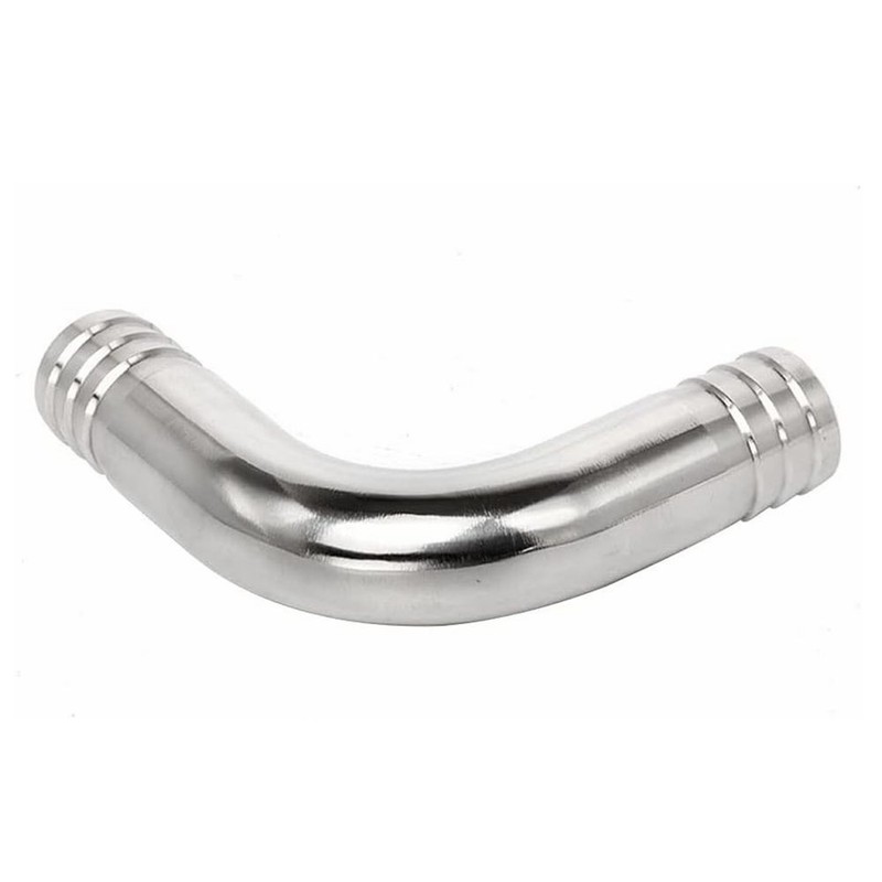 Stainless Steel Sanitary 90 Degree Elbow Fitting 1.25" Barbed x 1.25" Barb C642 gallery