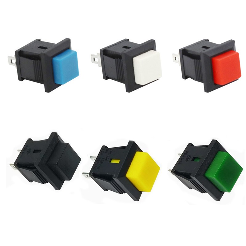 100 x Push Button Switch Momentary Square NO Power OFF - ON 2 Pins Snap-in PCB gallery