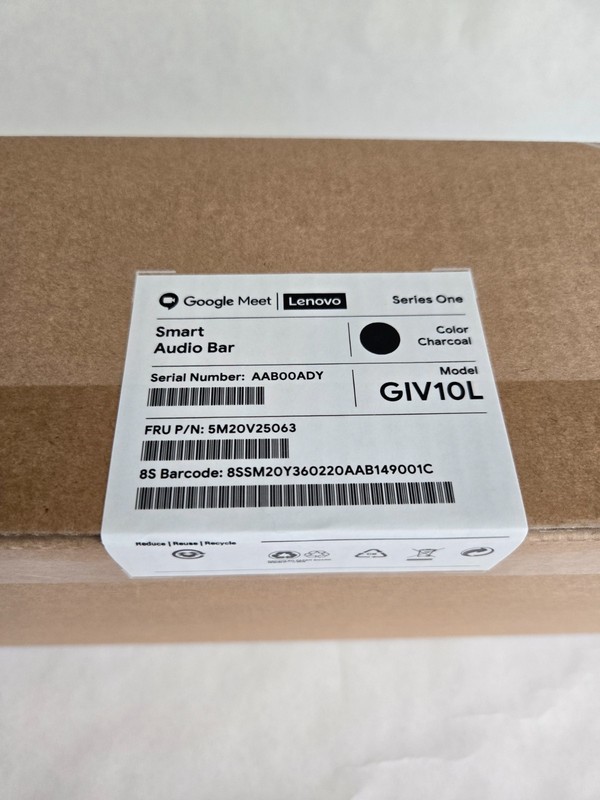 Lenovo 5M20V25063 Smart Audio Bar Google Meet Series One Charcoal GIV10L gallery