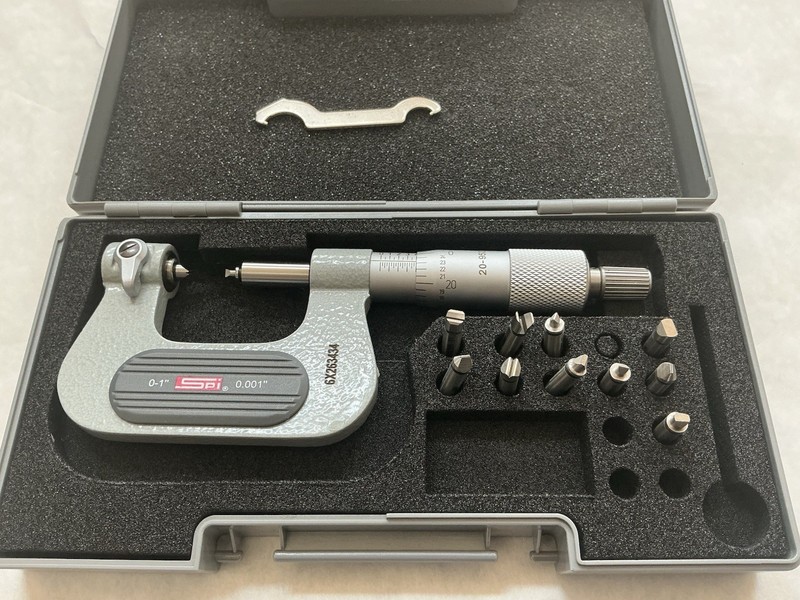 SPI SCREW THREAD PITCH MICROMETER 20-953-6 WITH ANVILS 0-1” Inspection Equipment