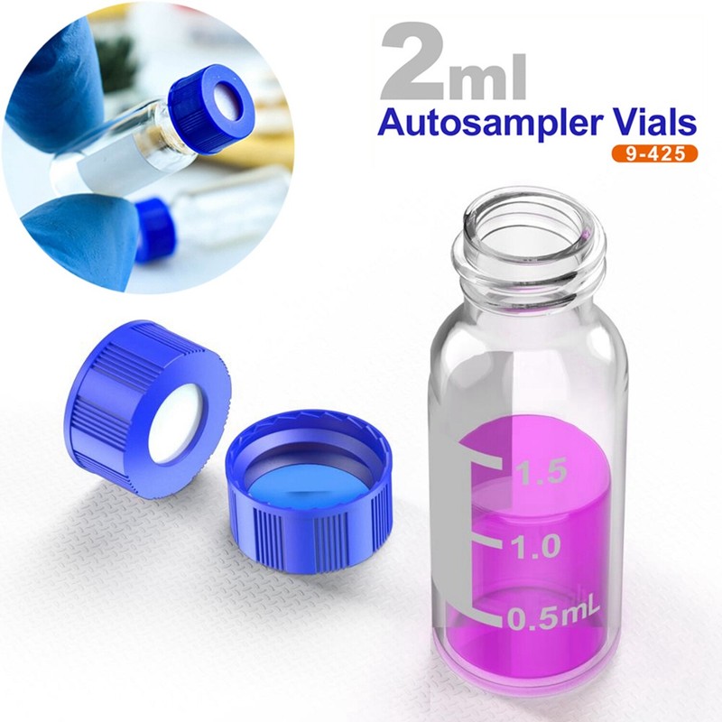2ml Clear Glass Vials, 9-425 Thread, Type 1 Borosilicate, High Clarity, for Lab gallery