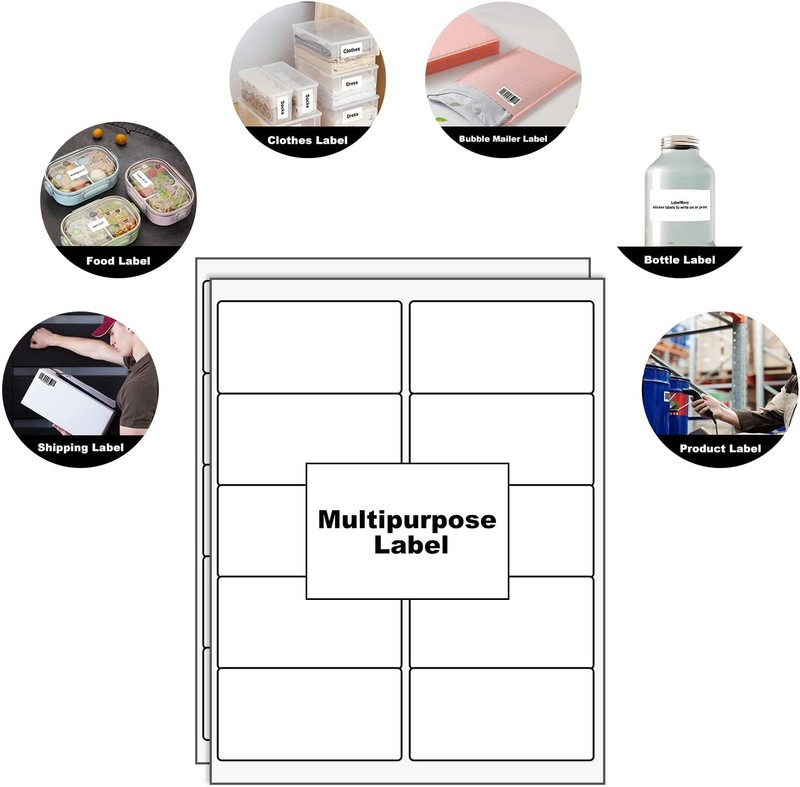 10-Up Sheet 2"x4" Shipping Labels Address Mailing Label for Inkjet Laser Printer gallery