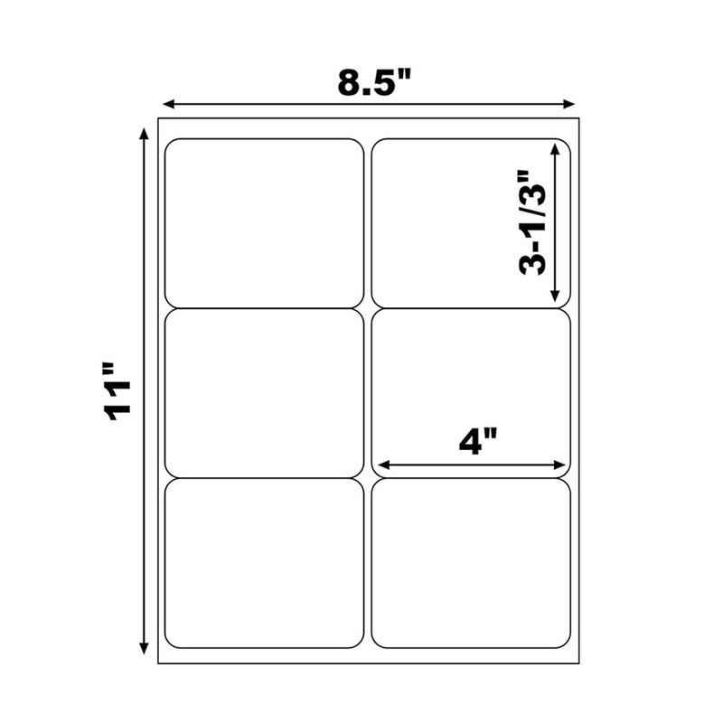 600-12000 4"x3.33" Address Shipping Labels 6 Up Per Sheet Self Adhesive Stickers gallery