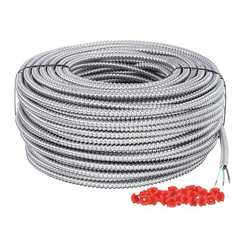 250′ 14/2 Solid Type MC Copper Metal Clad Cable Aluminum Armored 600V