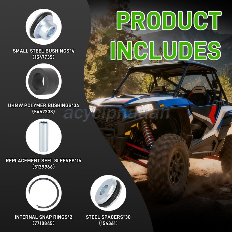 UMHW A Arm Bushing Kit for Polaris General 1000 / 4 (2017+) RZR S S4 1000 17-20 gallery