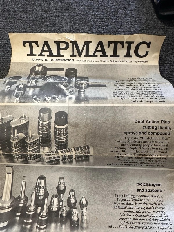 Tapmatic S6 M5-M20 Tapping Spindle #10-3/4" BRAND NEW w/ accs gallery