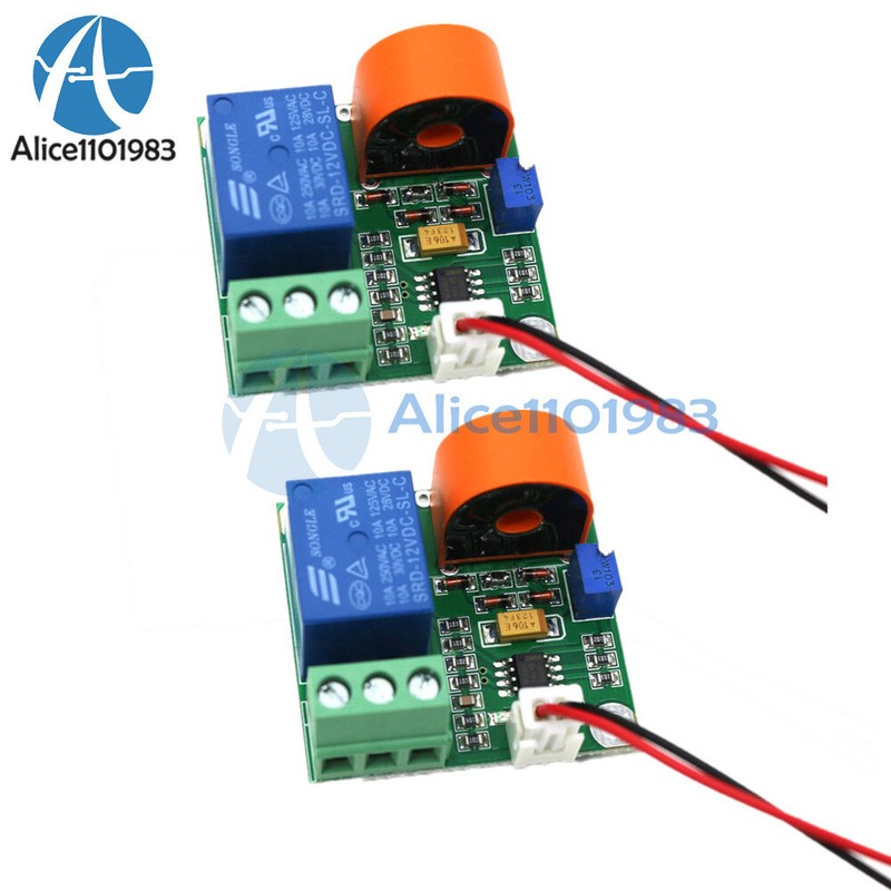 2PCS DC 12V 0-5A AC Current Sensor Detection Switch Module Output