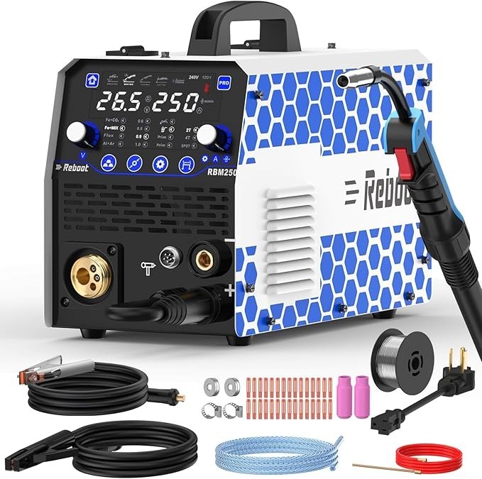 Reboot 250A 8-in-1 MIG/TIG/Stick RBM2500 PRO+500A Holder,120/240V Full Kit